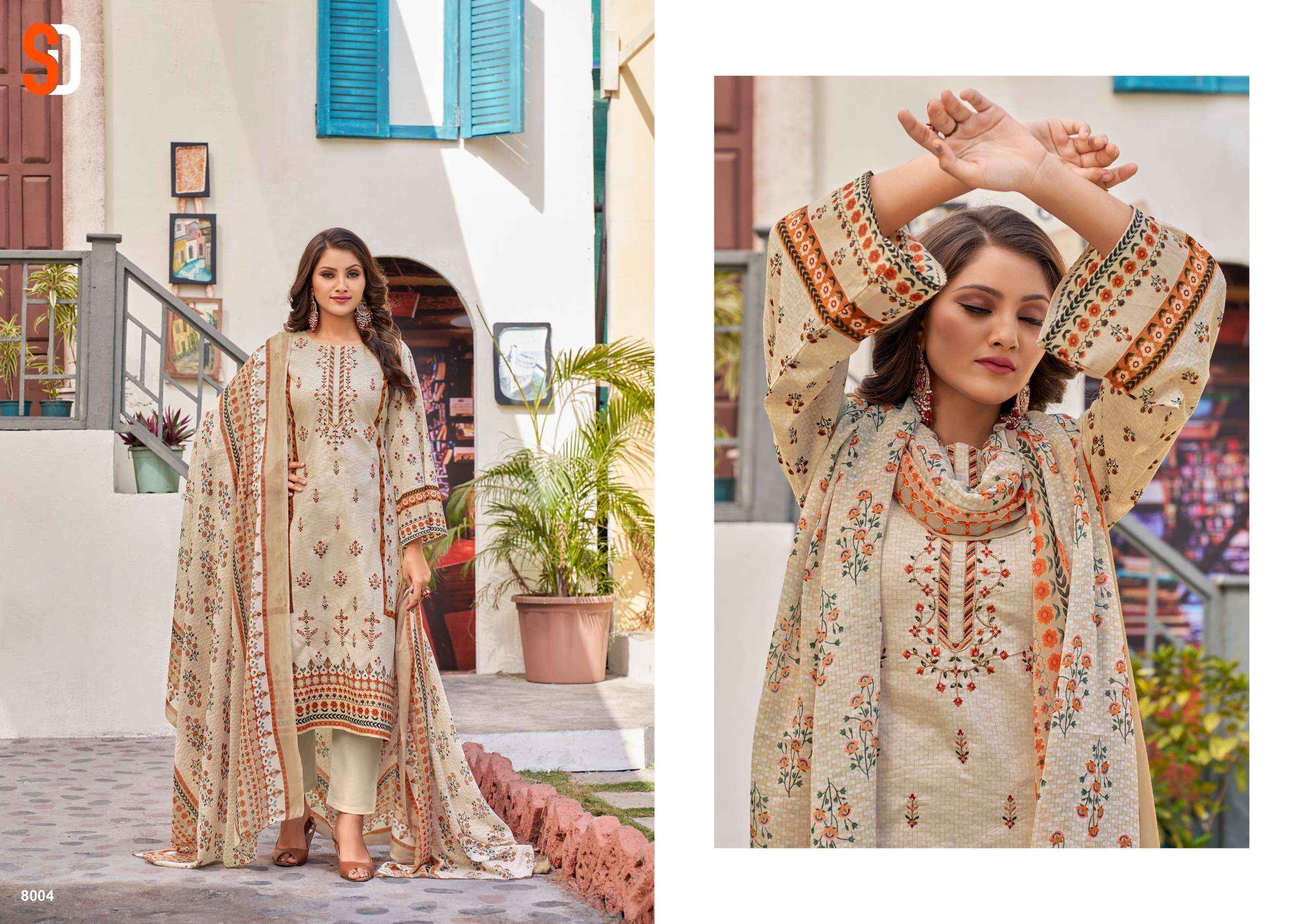 Shraddha Designer Bin Saeed Lawn Collection Vol 8 Cotton Dress Material 6 pc Cataloge