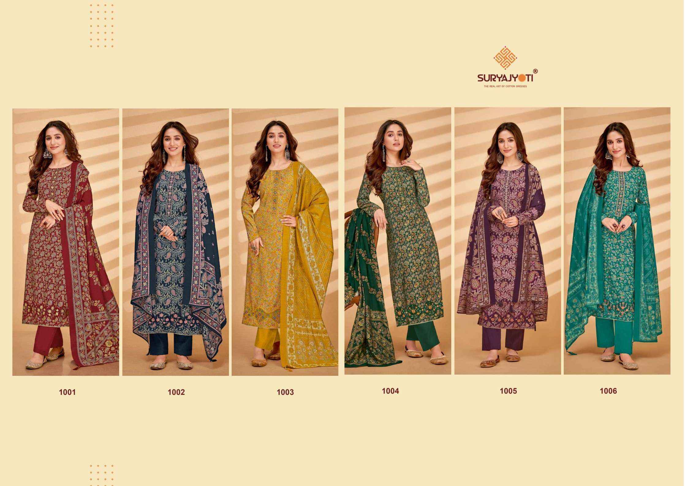 Suryajyoti Kanika Vol 1 Modal Dress Material 6 pcs Catalogue