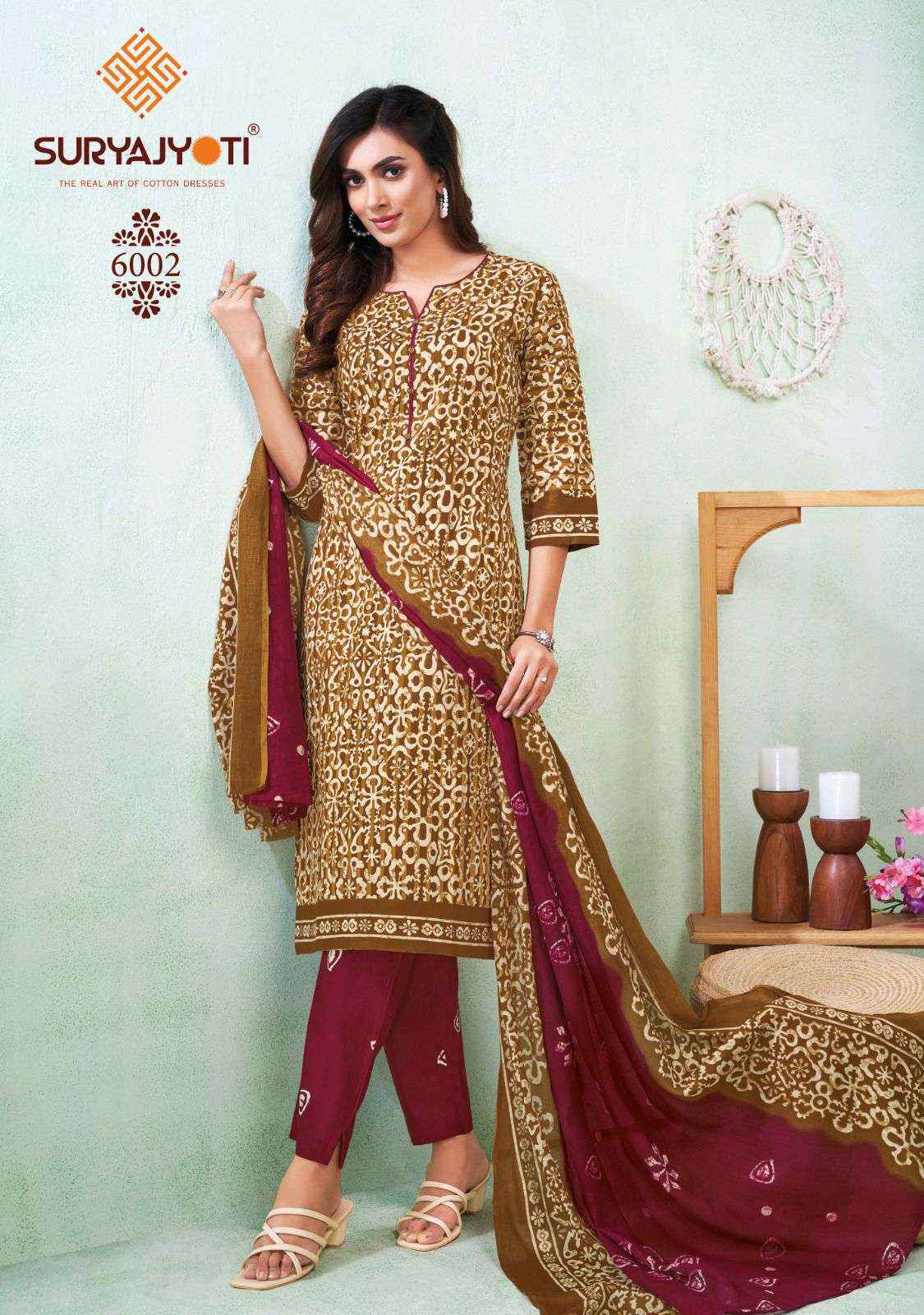 Suryajyoti Pehnava Vol 6 Readymade Cambric Cotton Dress 10 pcs Catalogue