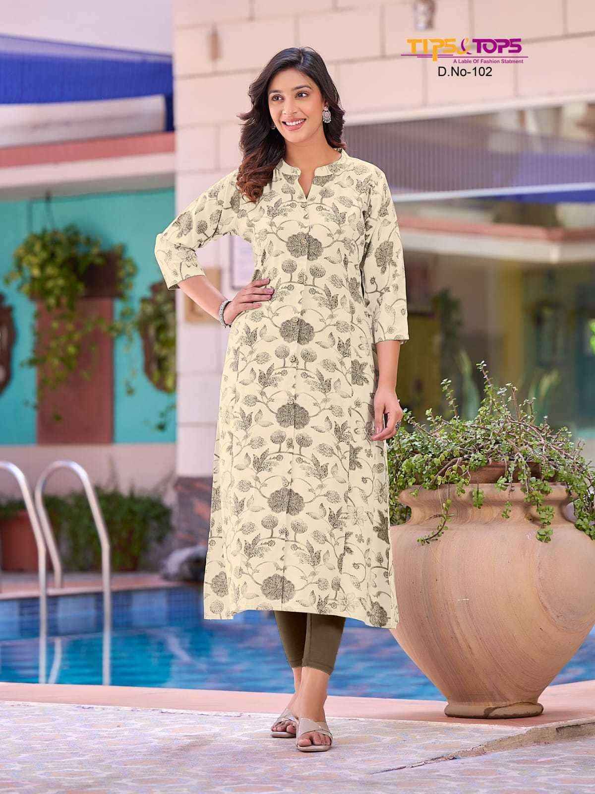 Tips & Tops Mimi Vol 1 Reyon Kurti 6 pcs Catalogue