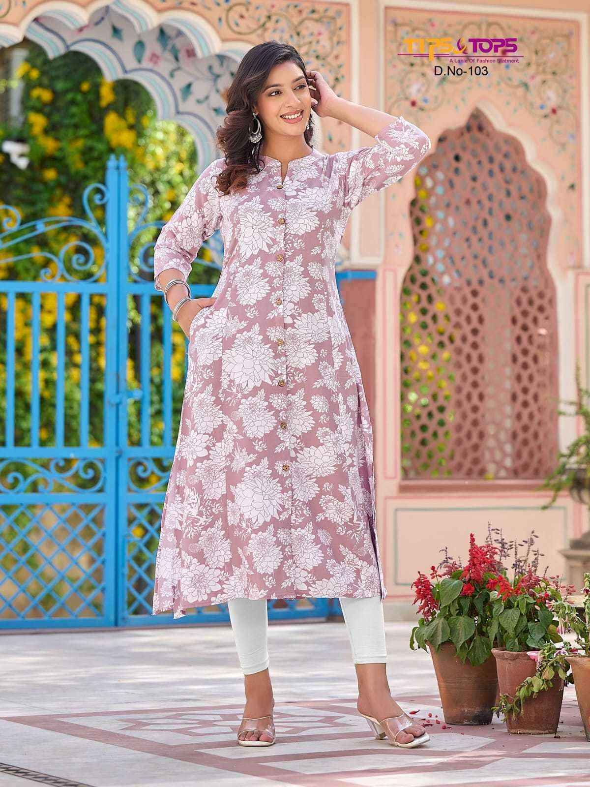 Tips & Tops Mimi Vol 1 Reyon Kurti 6 pcs Catalogue