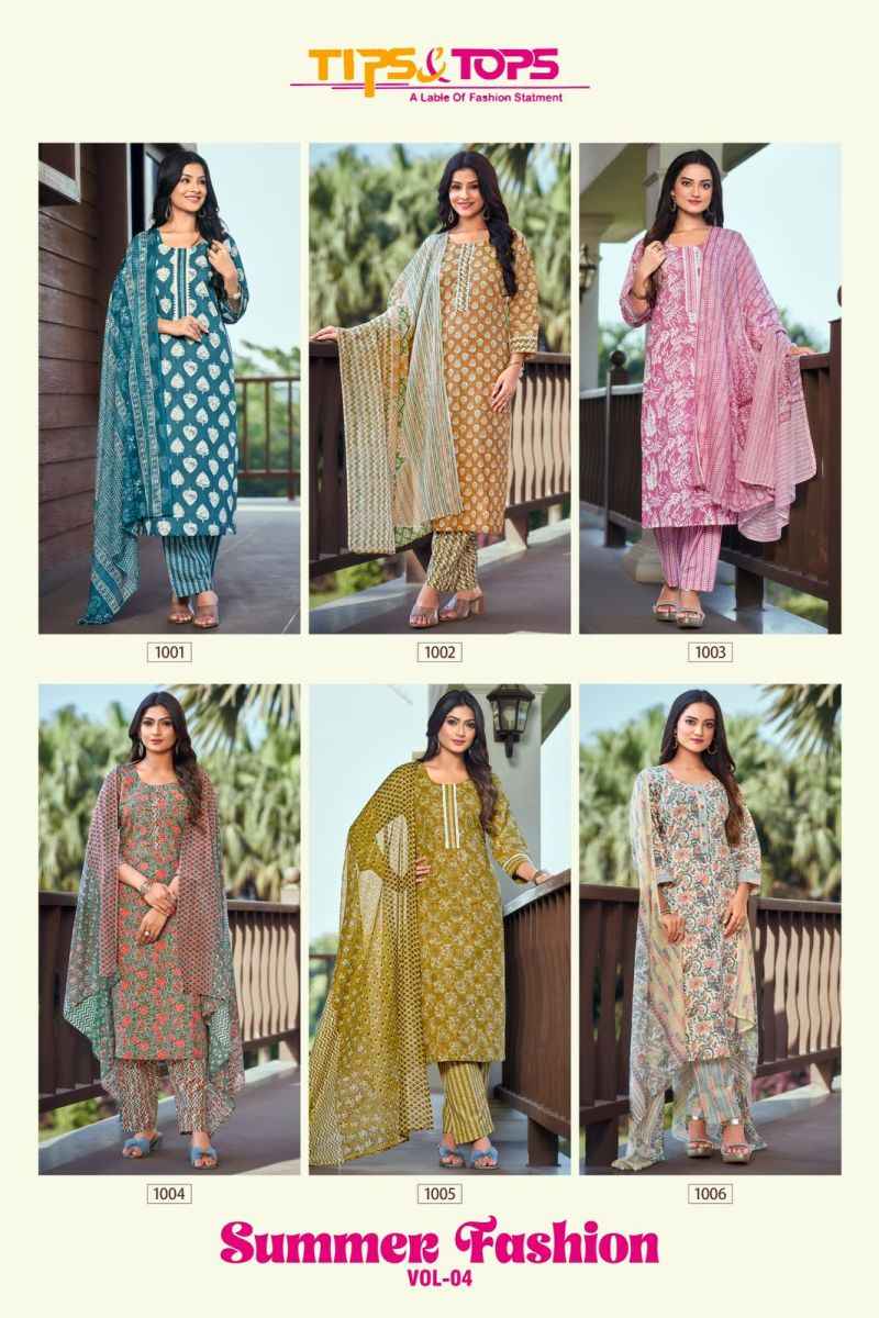 Tips & Tops Summer Fashion Vol 4 Cotton Kurti Combo 6 pcs Catalogue