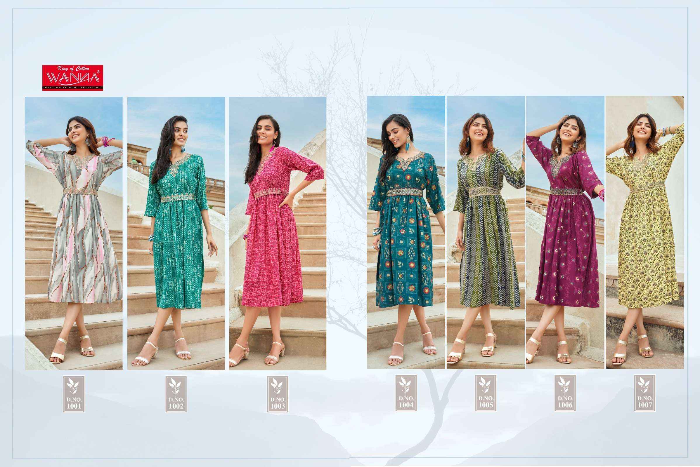 Wanna Cindrella Rayon Kurti 7 pcs Catalogue