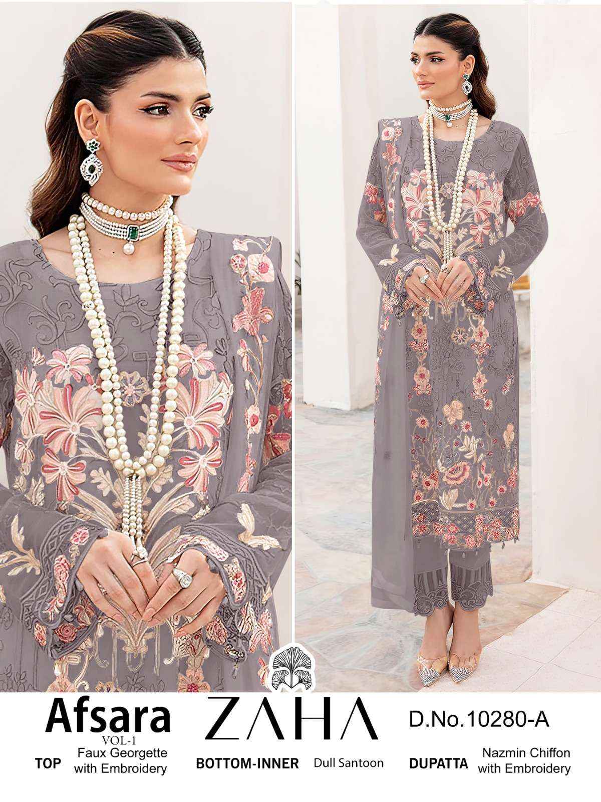 Zaha Afsara Vol 1 Georgette Dress Material 3 pcs Catalogue