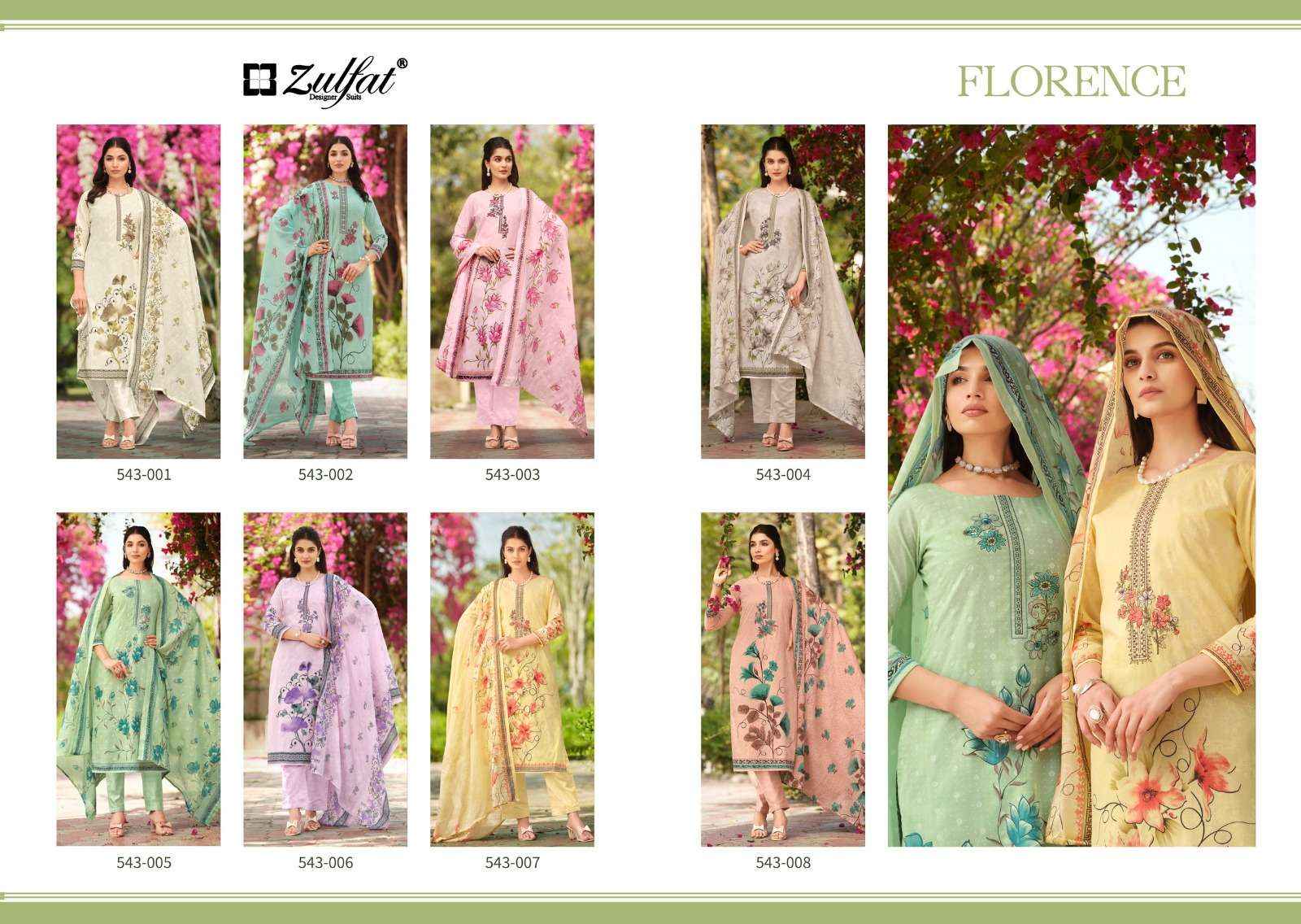 Zulfat Florence Cotton Dress Material 8 pcs Catalogue