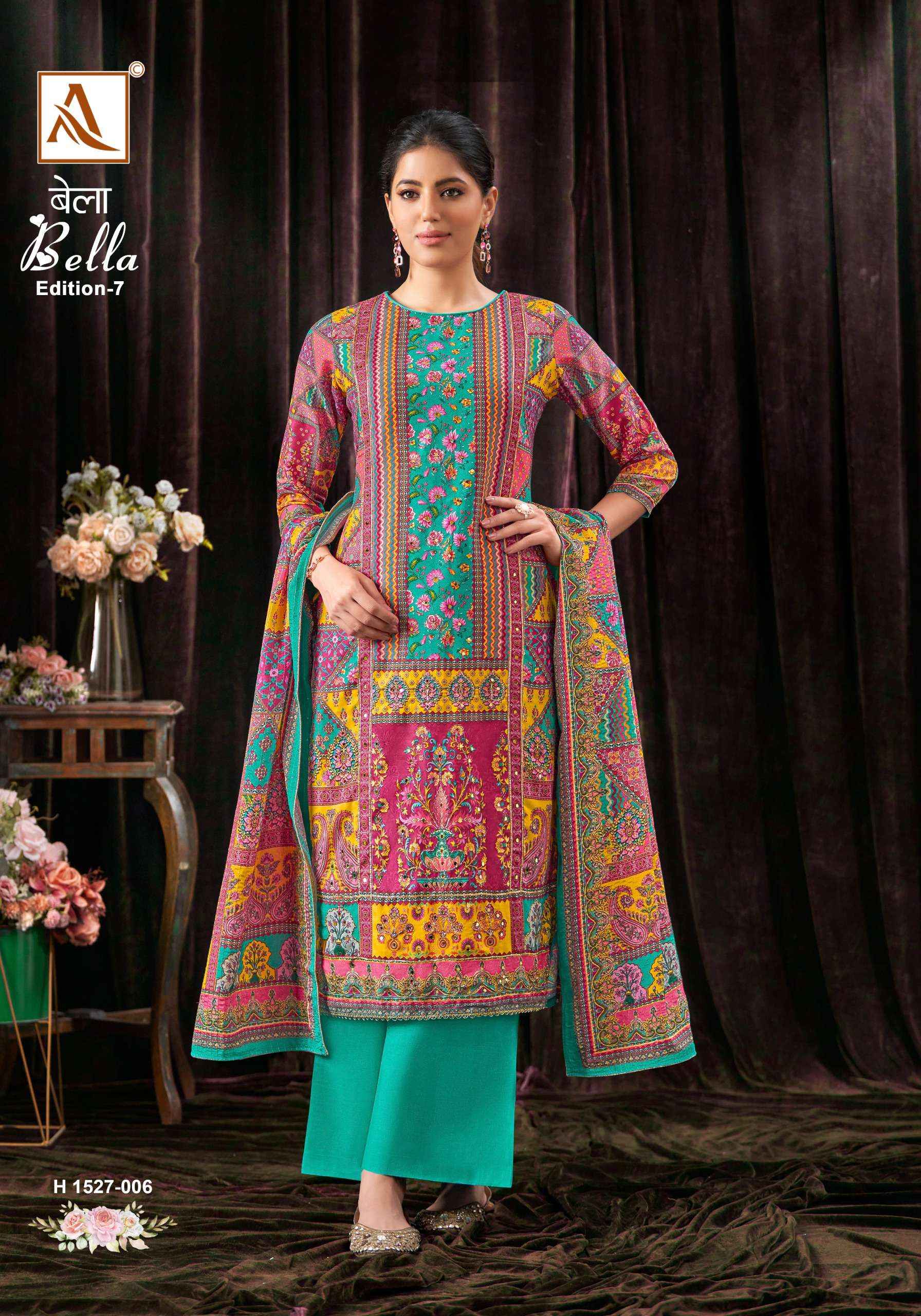 Alok Bella Edition 7 Muslin Dress Material 6 pcs Catalogue