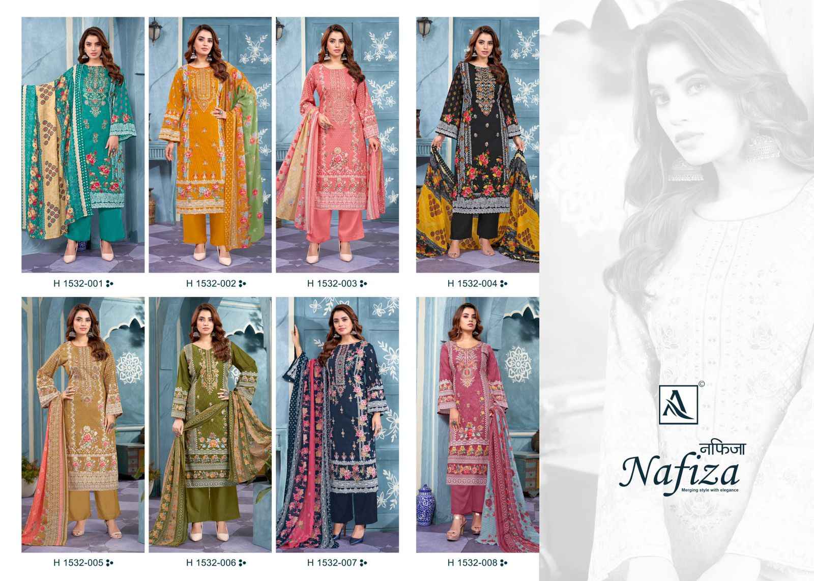 Alok Nafiza Cambric Cotton Dress Material (8 pcs Catalogue)