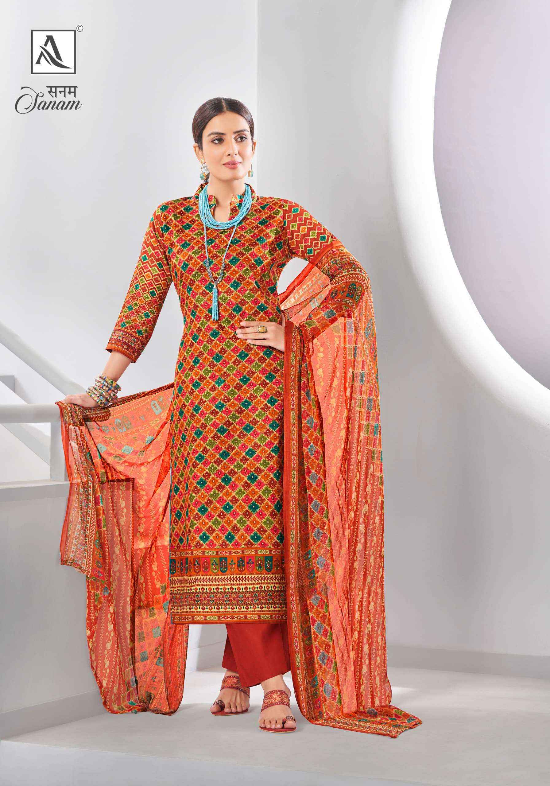 Alok Sanam Jam Cotton Dress Material 6 pcs Catalogue