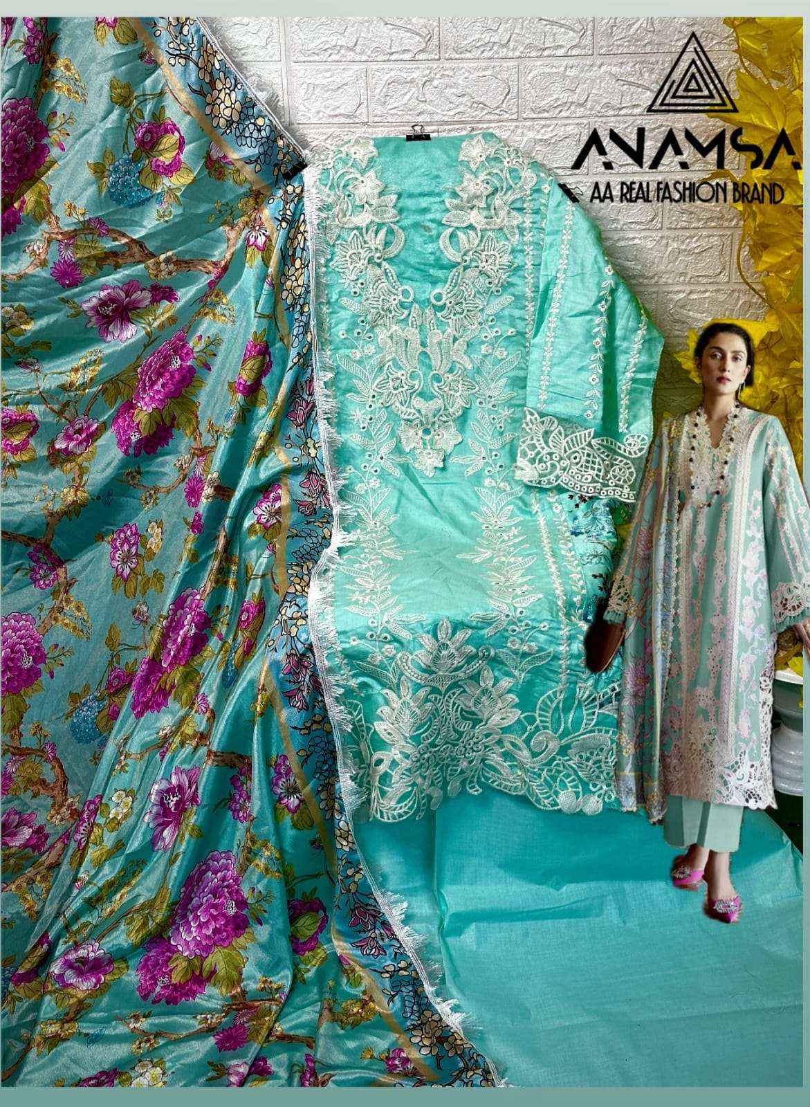 Anamsa D No 444 Jam Cotton Dress Material 4 pcs Catalogue