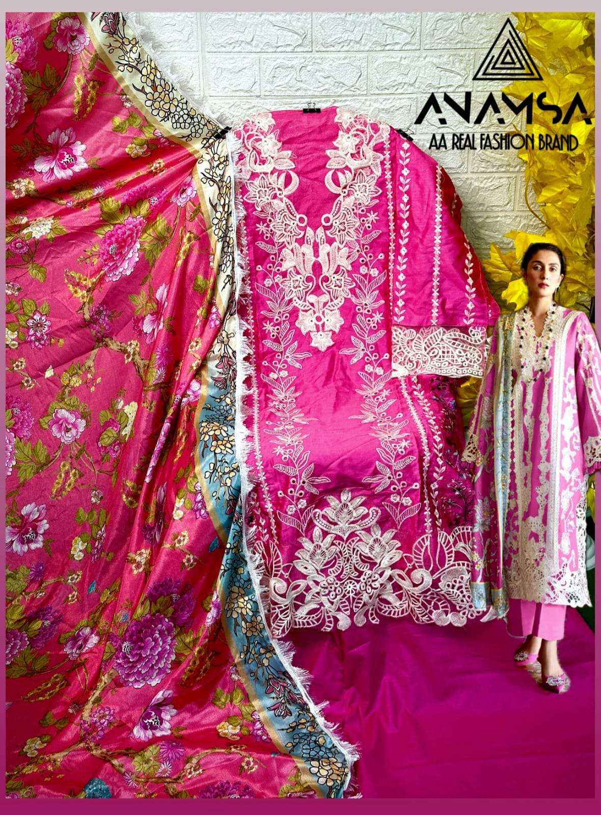 Anamsa D No 444 Jam Cotton Dress Material 4 pcs Catalogue
