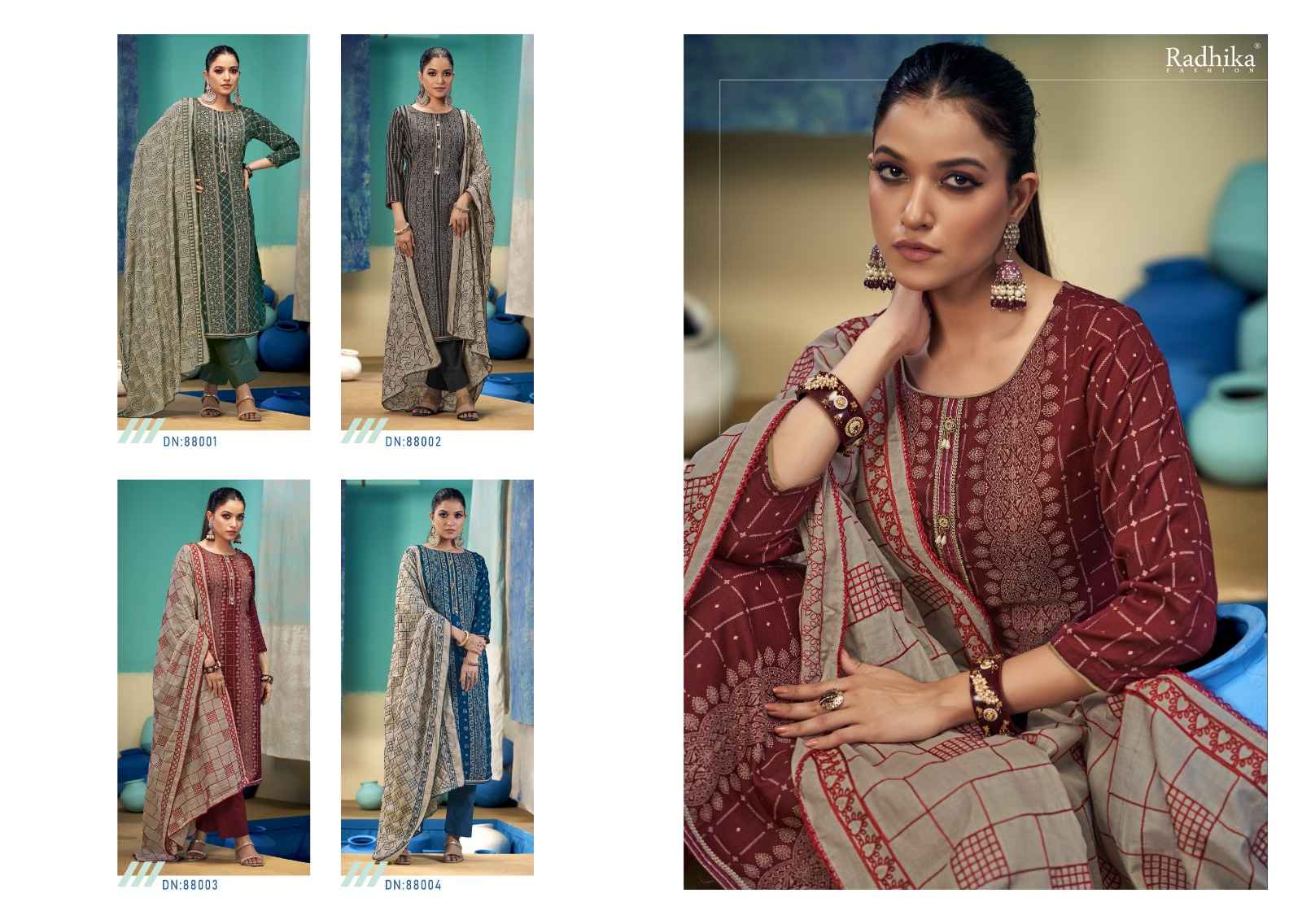  Azara Black Berry Vol-10 Blossom Cotton Dress Material (4 pcs Catalogue)