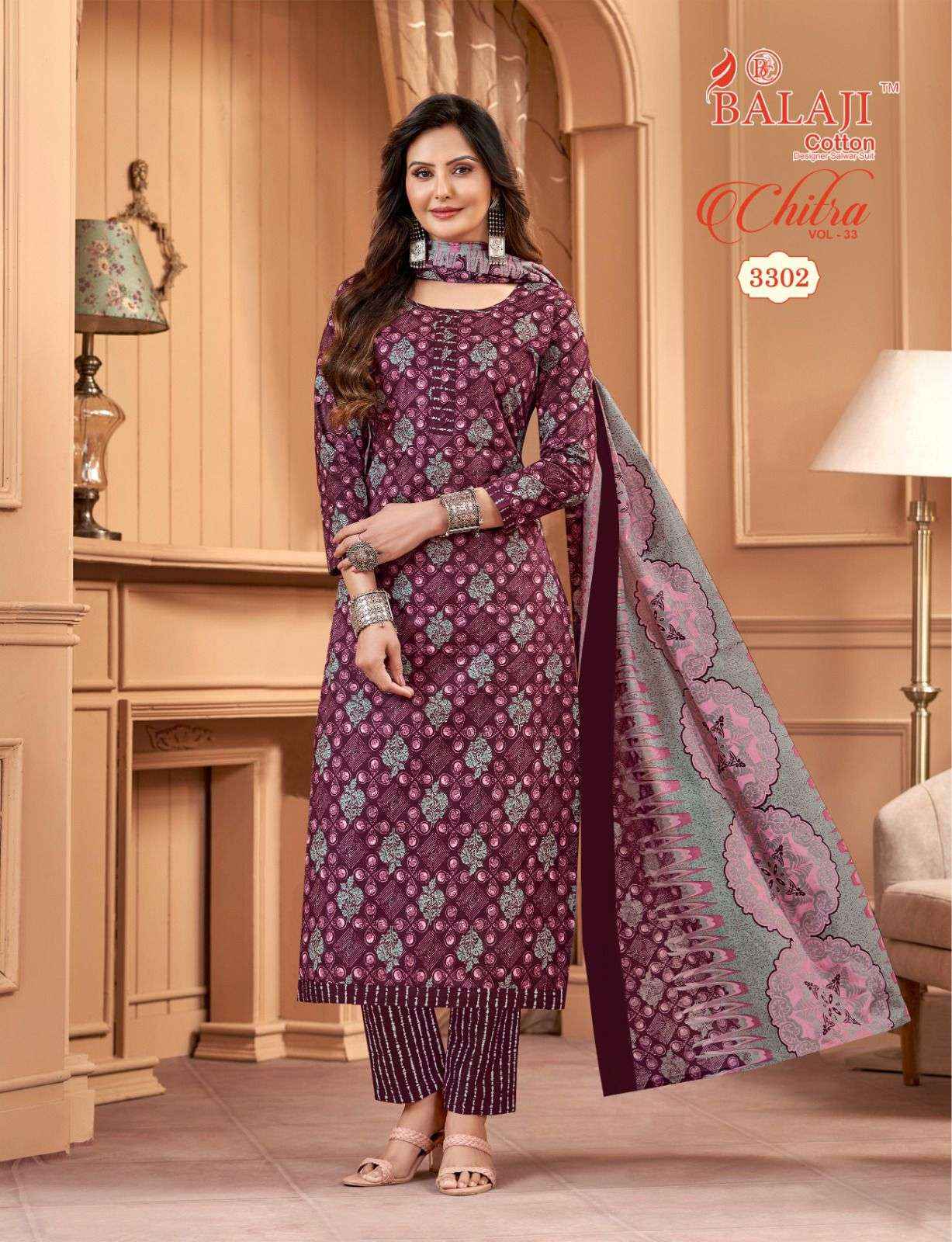 Balaji Chitra Vol-33 Cotton Dress Material (12 pcs Catalogue)