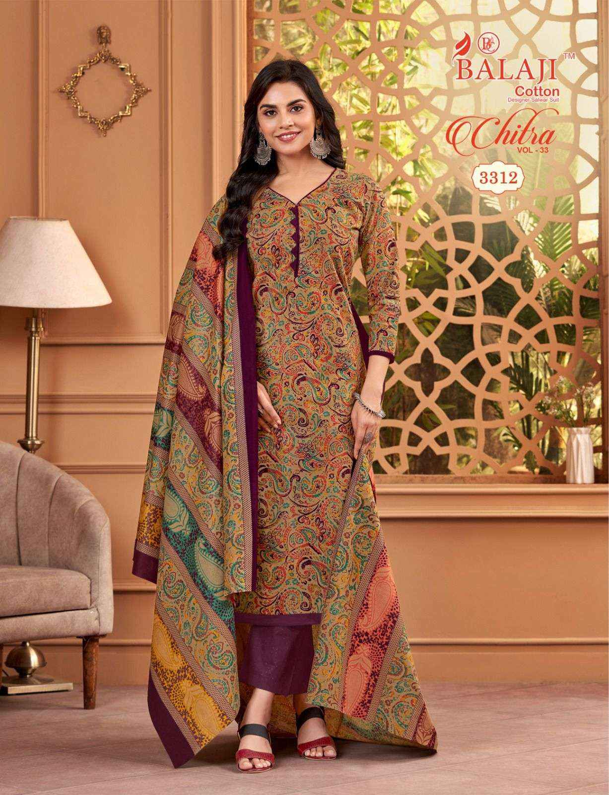 Balaji Chitra Vol-33 Cotton Dress Material (12 pcs Catalogue)