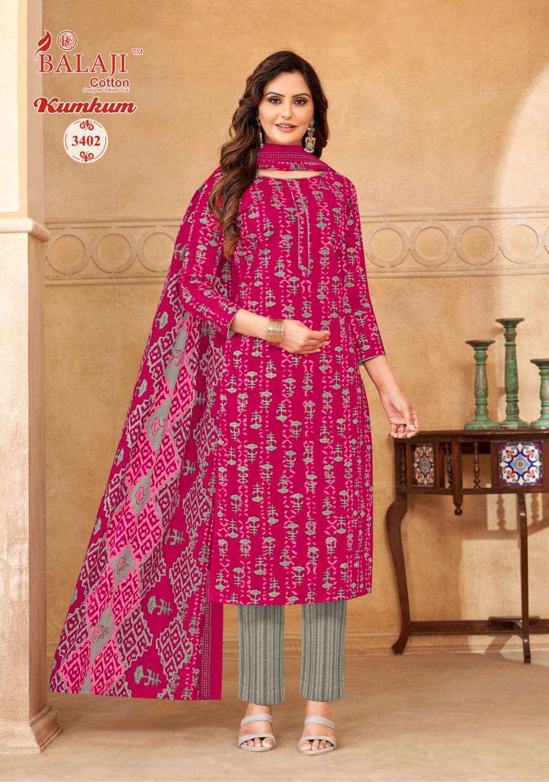 Balaji Kumkum Vol 34 Cotton Dress Material 12 pcs Catalogue