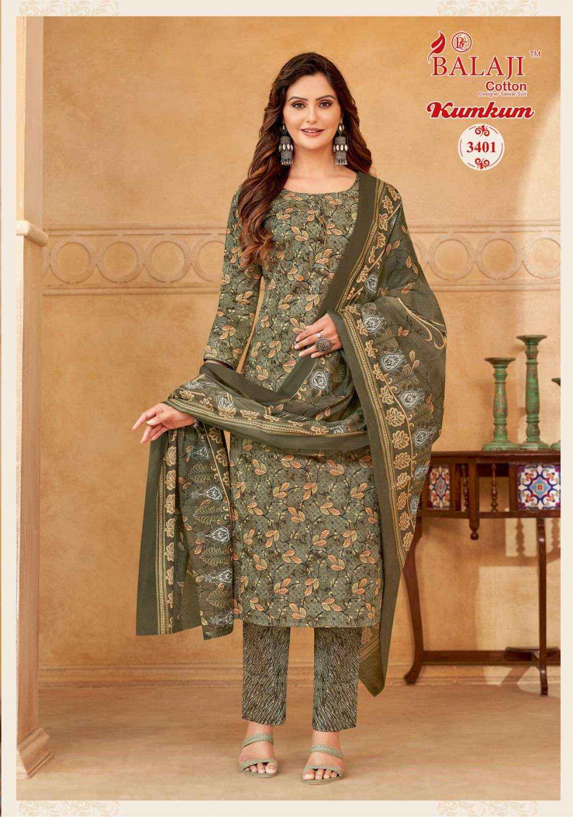 Balaji Kumkum Vol 34 Cotton Dress Material 12 pcs Catalogue