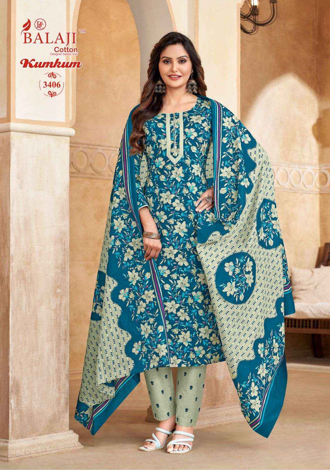 Balaji Kumkum Vol 34 Cotton Dress Material 12 pcs Catalogue