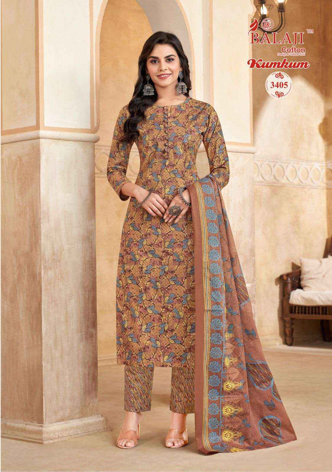 Balaji Kumkum Vol 34 Cotton Dress Material 12 pcs Catalogue