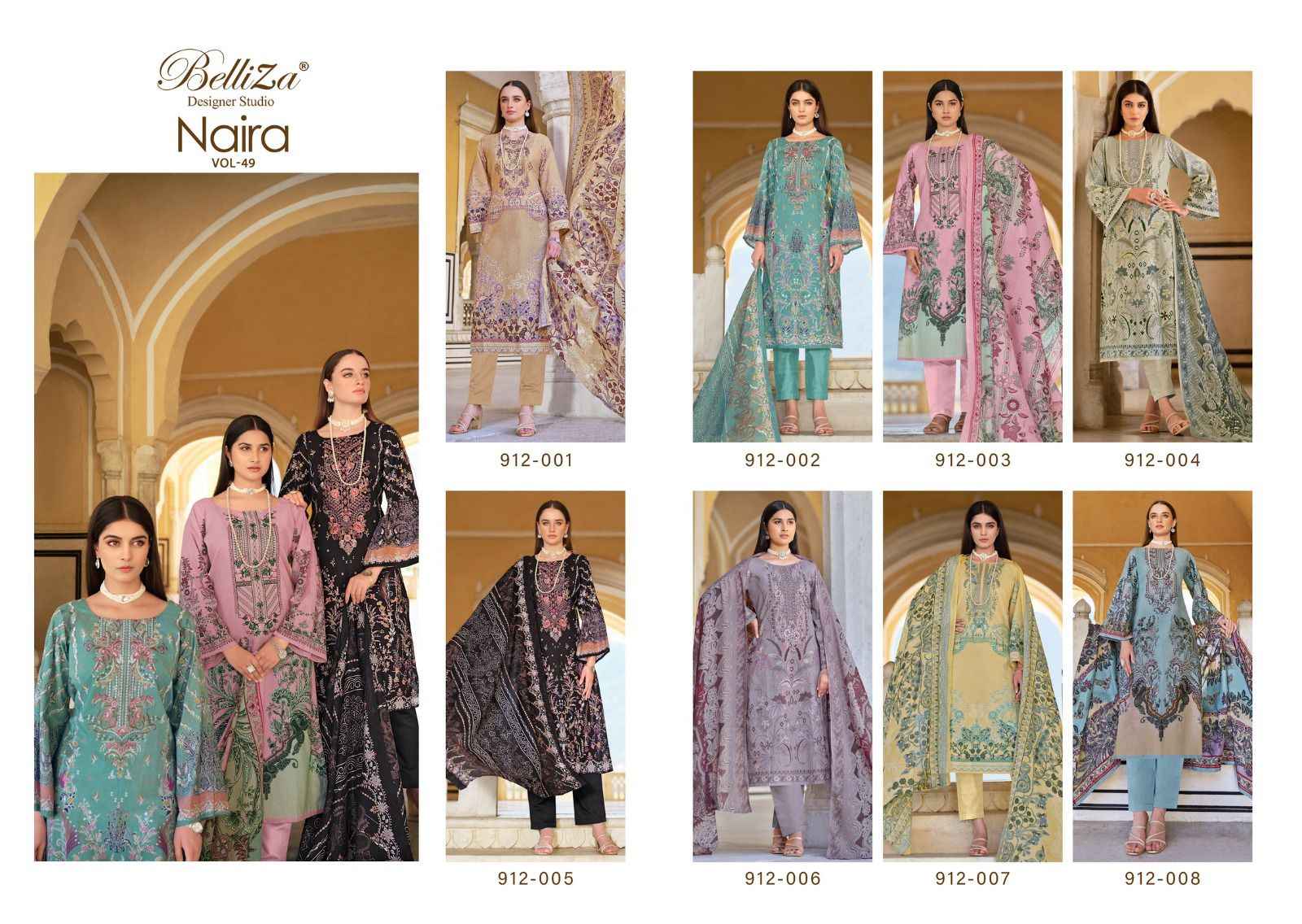Belliza Naira Vol-49 Cotton Dress Material (08 pcs Cataloge)