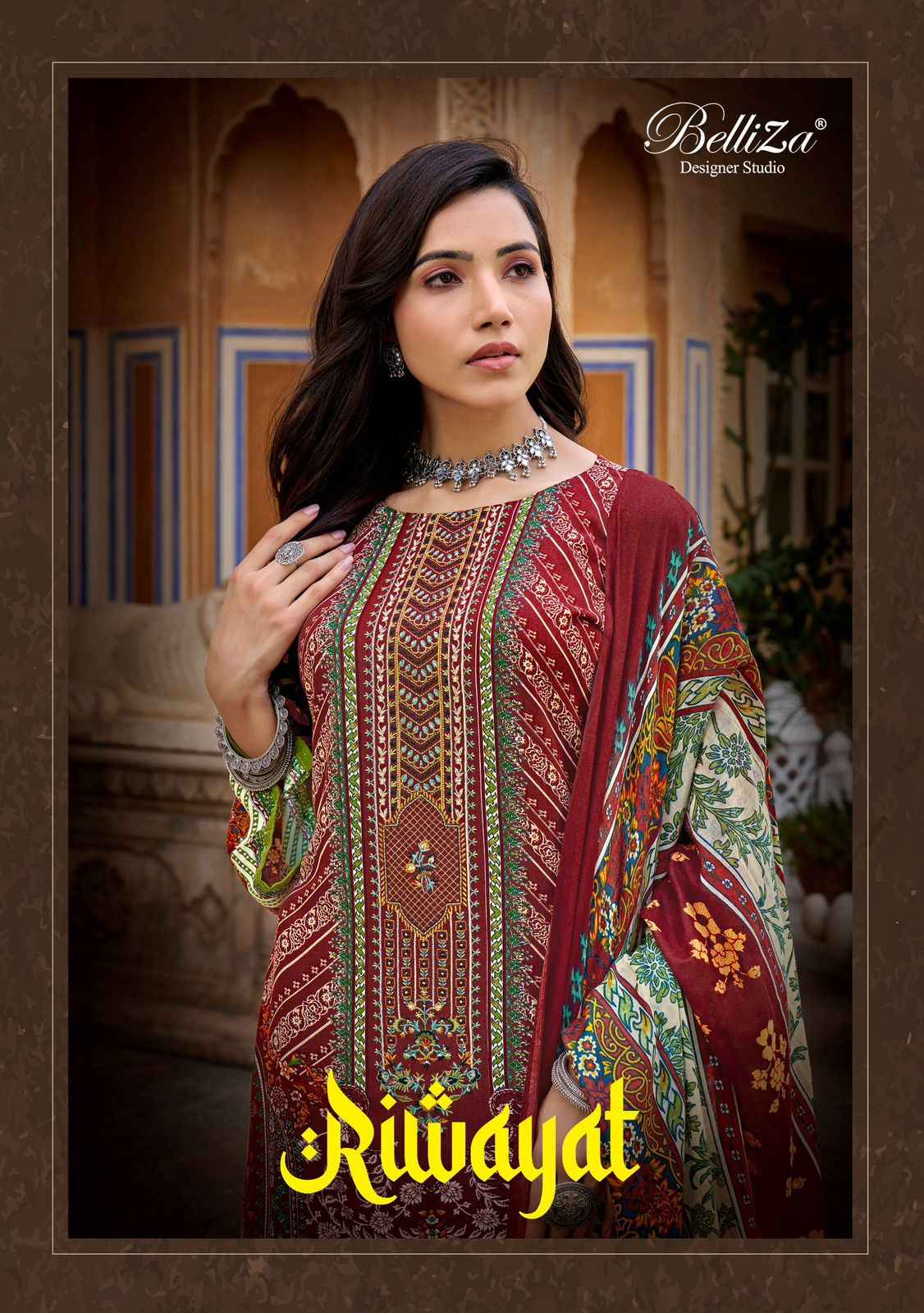 Belliza Riwayat Pure Viscose Rayon Dress Material (8 pcs Catalogue)