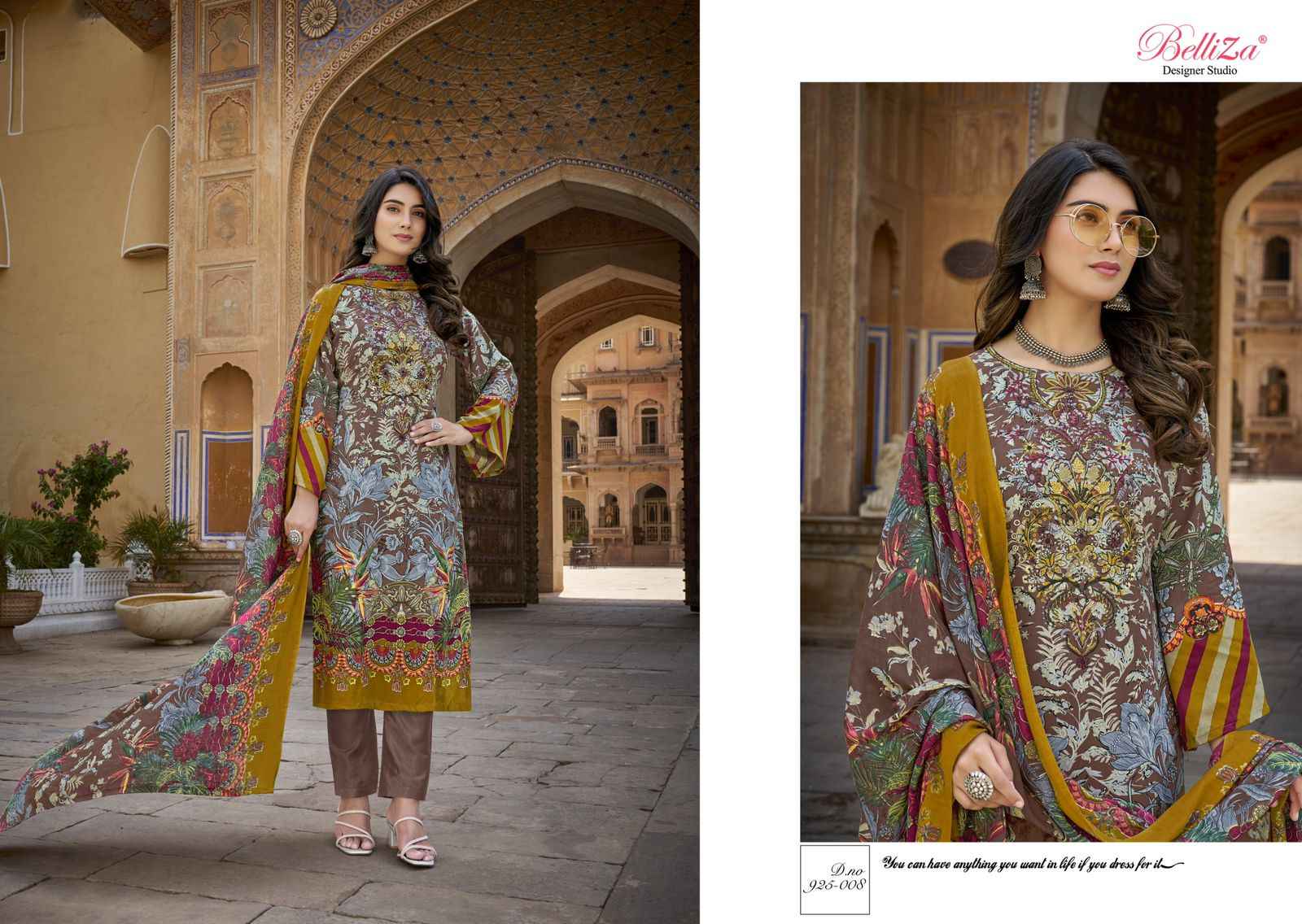 Belliza Riwayat Pure Viscose Rayon Dress Material (8 pcs Catalogue)