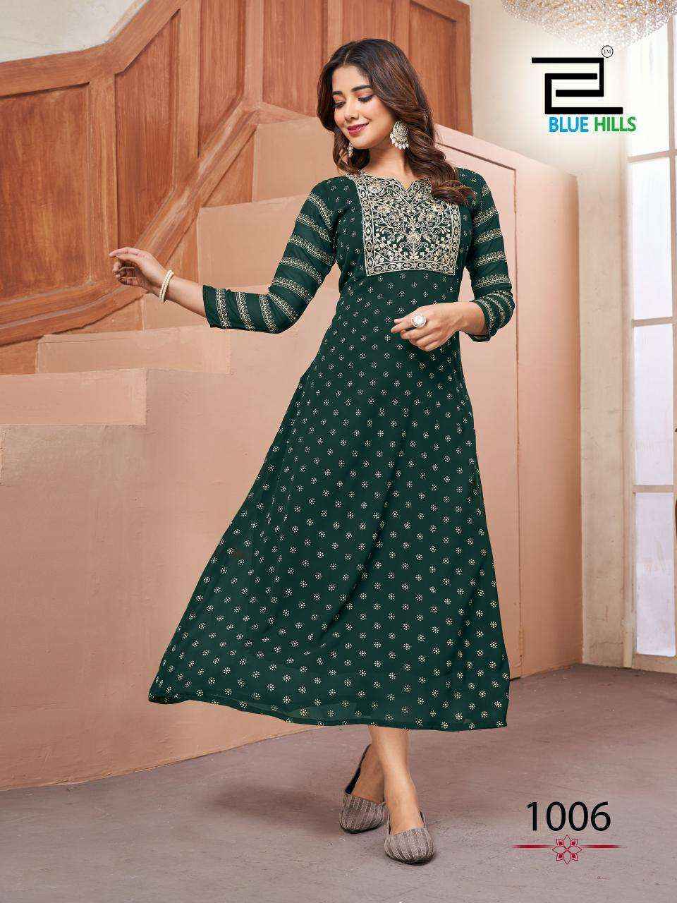 Blue Hills Lakme Georgette Kurti Online Wholesale Kurtis Trader