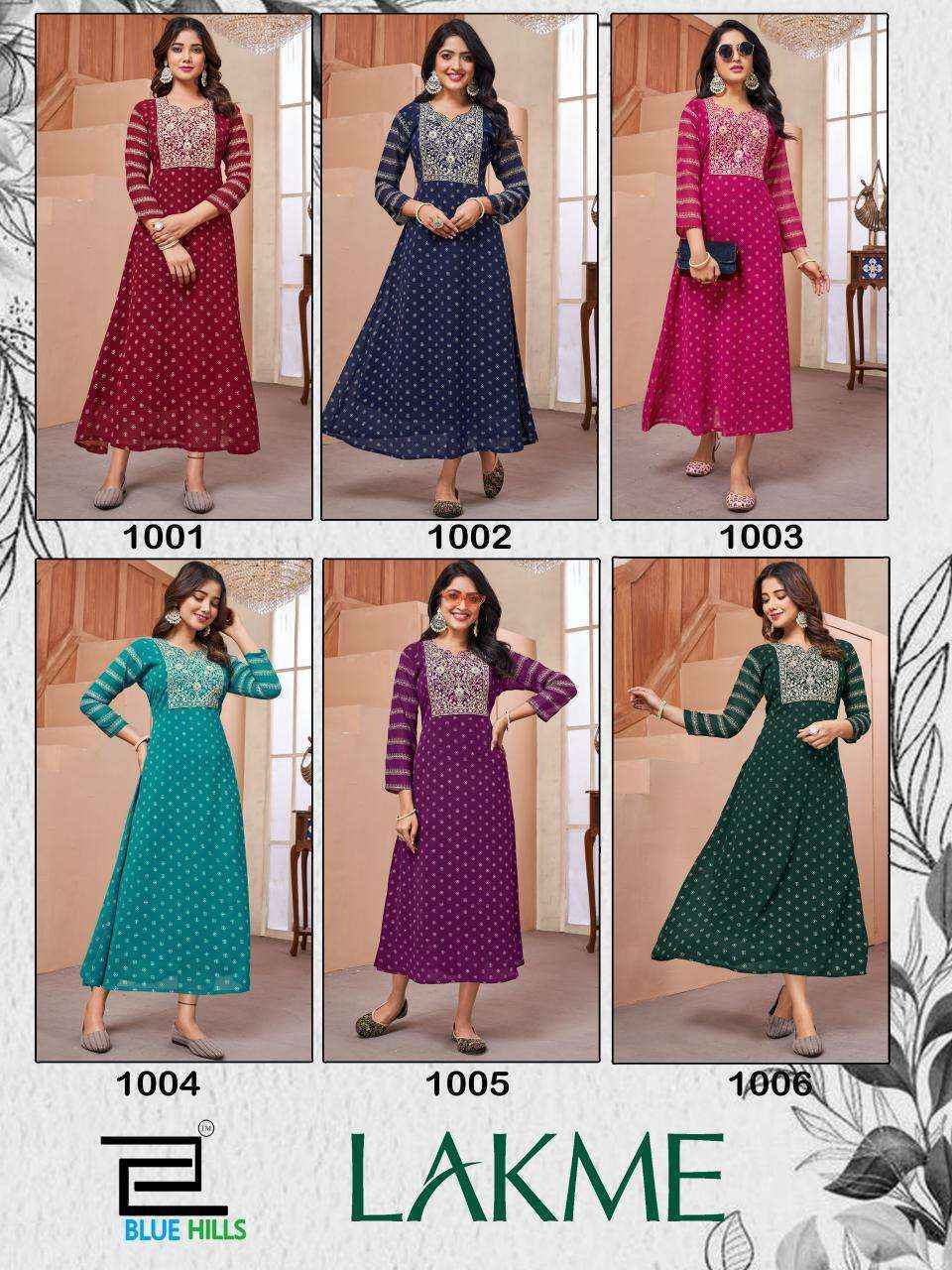 Blue Hills Lakme Georgette Kurti 6 pcs Catalogue