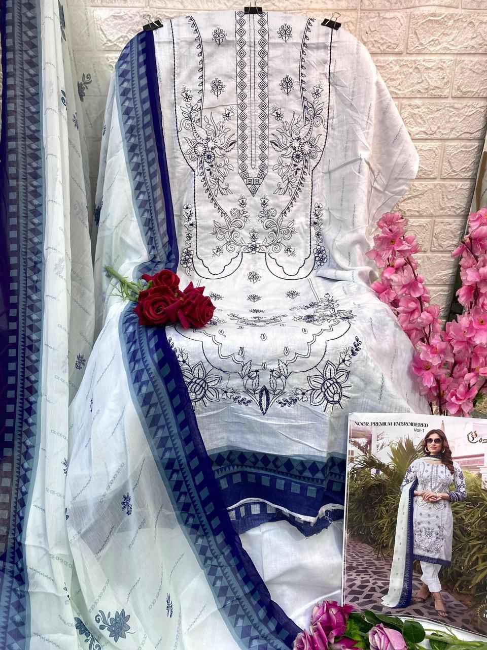 Cosmos Noor Premium Embroidered Vol-1 Dress Material (10 Pc Catalog)