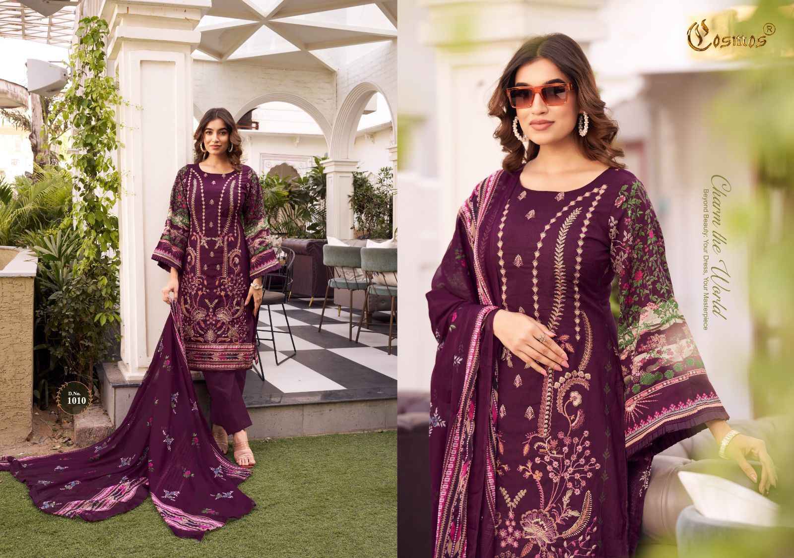 Cosmos Noor Premium Embroidered Vol-1 Dress Material (10 Pc Catalog)