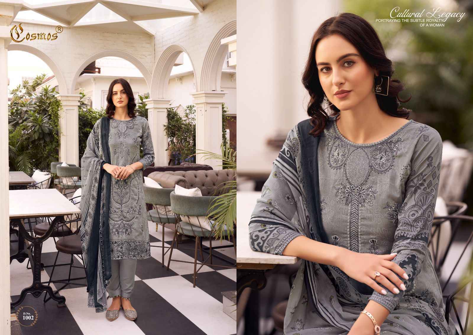 Cosmos Noor Premium Embroidered Vol-1 Dress Material (10 Pc Catalog)