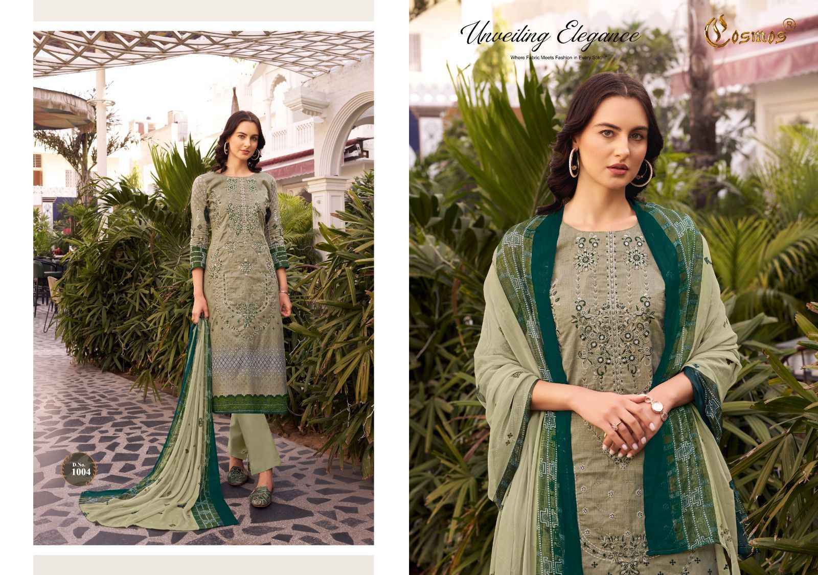 Cosmos Noor Premium Embroidered Vol-1 Dress Material (10 Pc Catalog)
