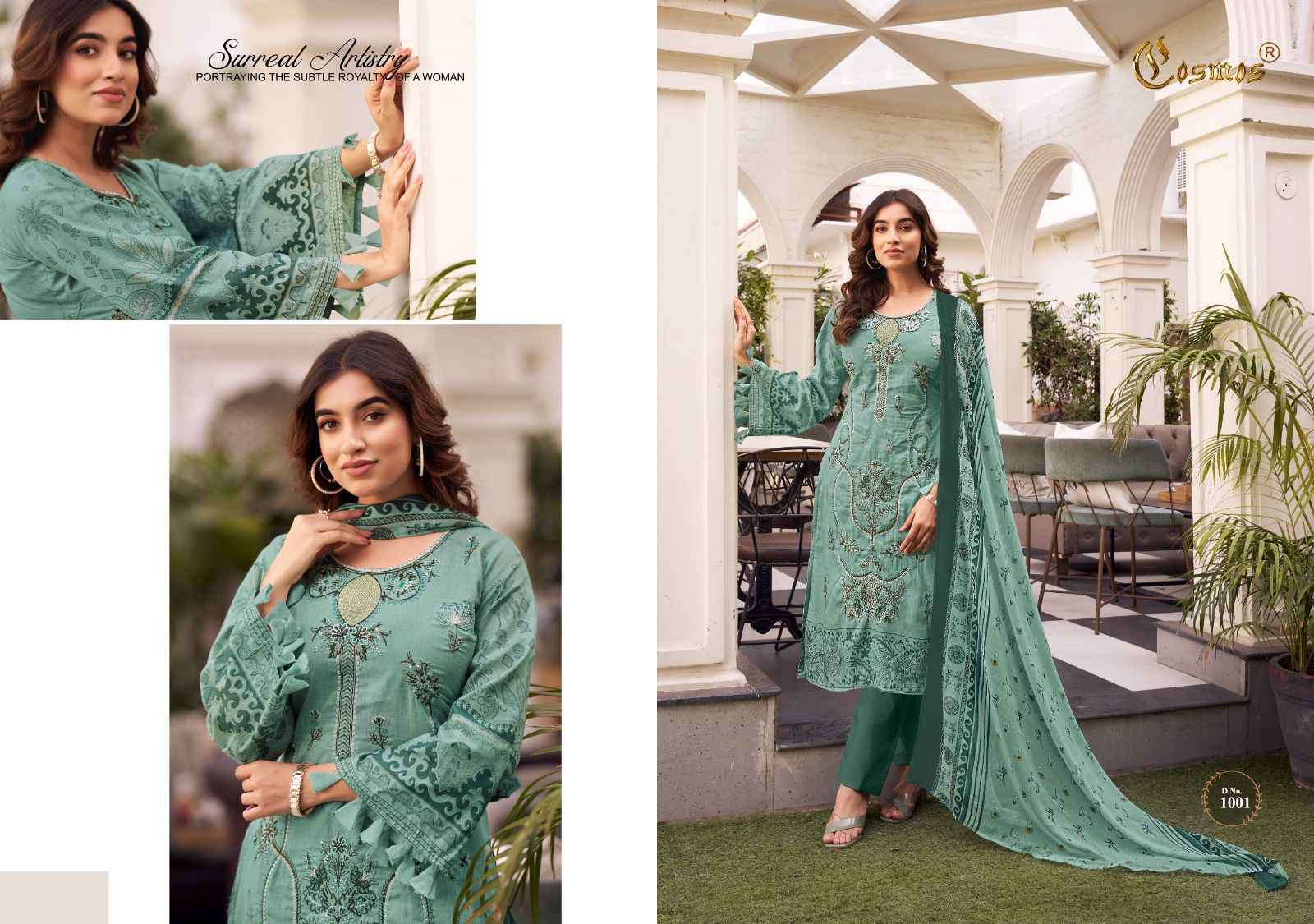 Cosmos Noor Premium Embroidered Vol-1 Dress Material (10 Pc Catalog)
