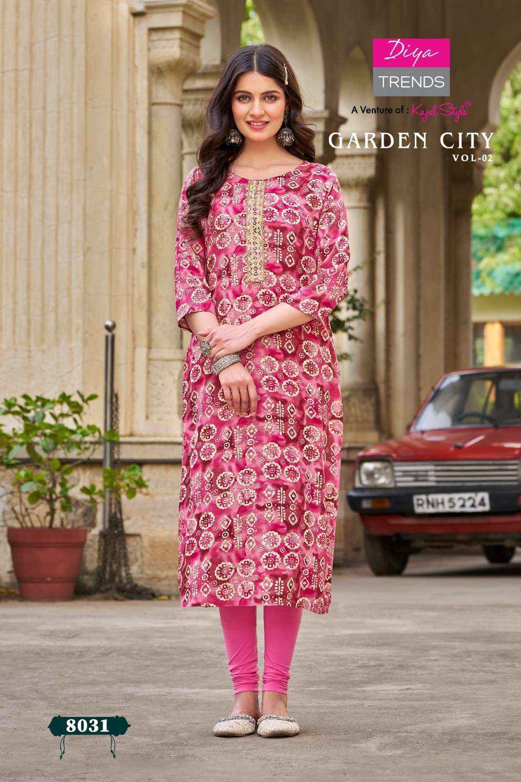 Diya Trends Garden City Vol 2 Rayon Kurti 20 pcs Catalogue