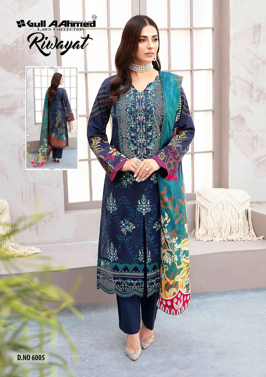 Gull Ahmed Lawn Collection Riwayat Vol-6 Dress Material (6 Pc Catalouge)