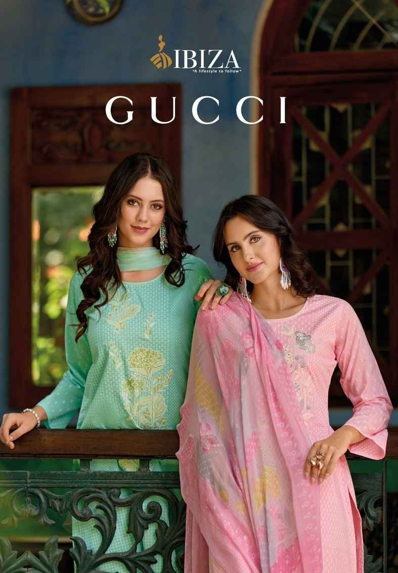 Ibiza GUCCI Lawn Cotton Dress Material 8 pcs Catalogue
