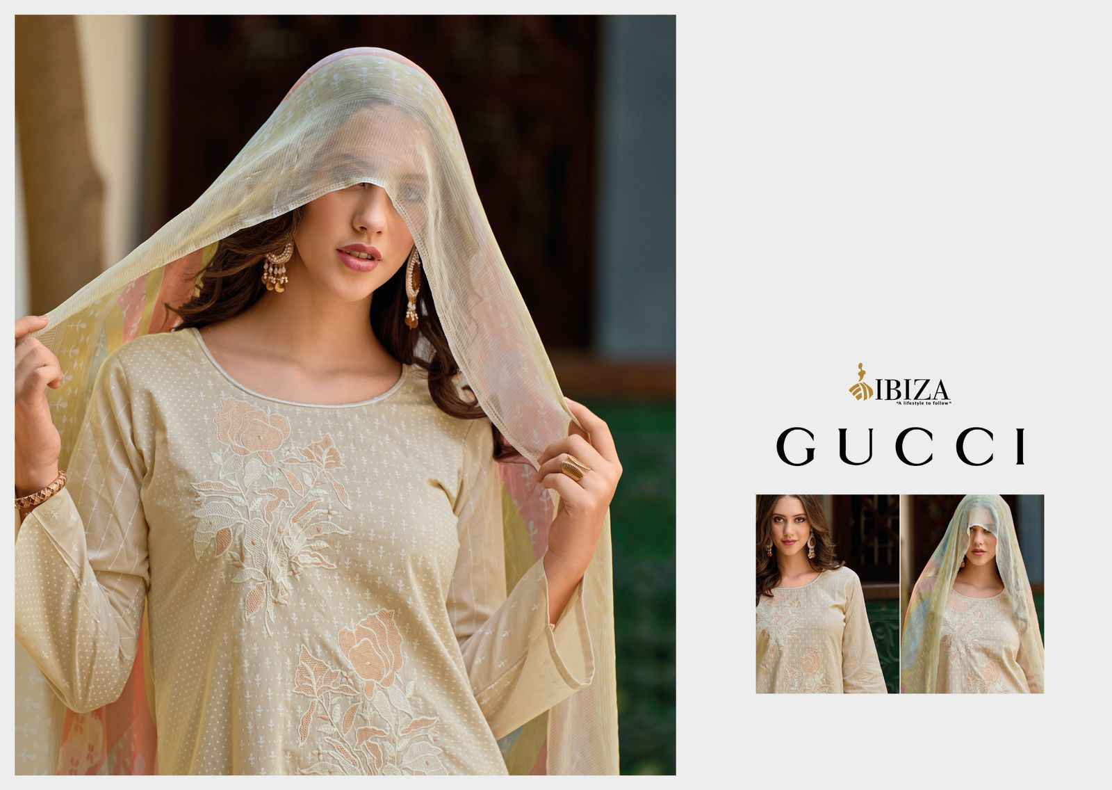 Ibiza GUCCI Lawn Cotton Dress Material 8 pcs Catalogue