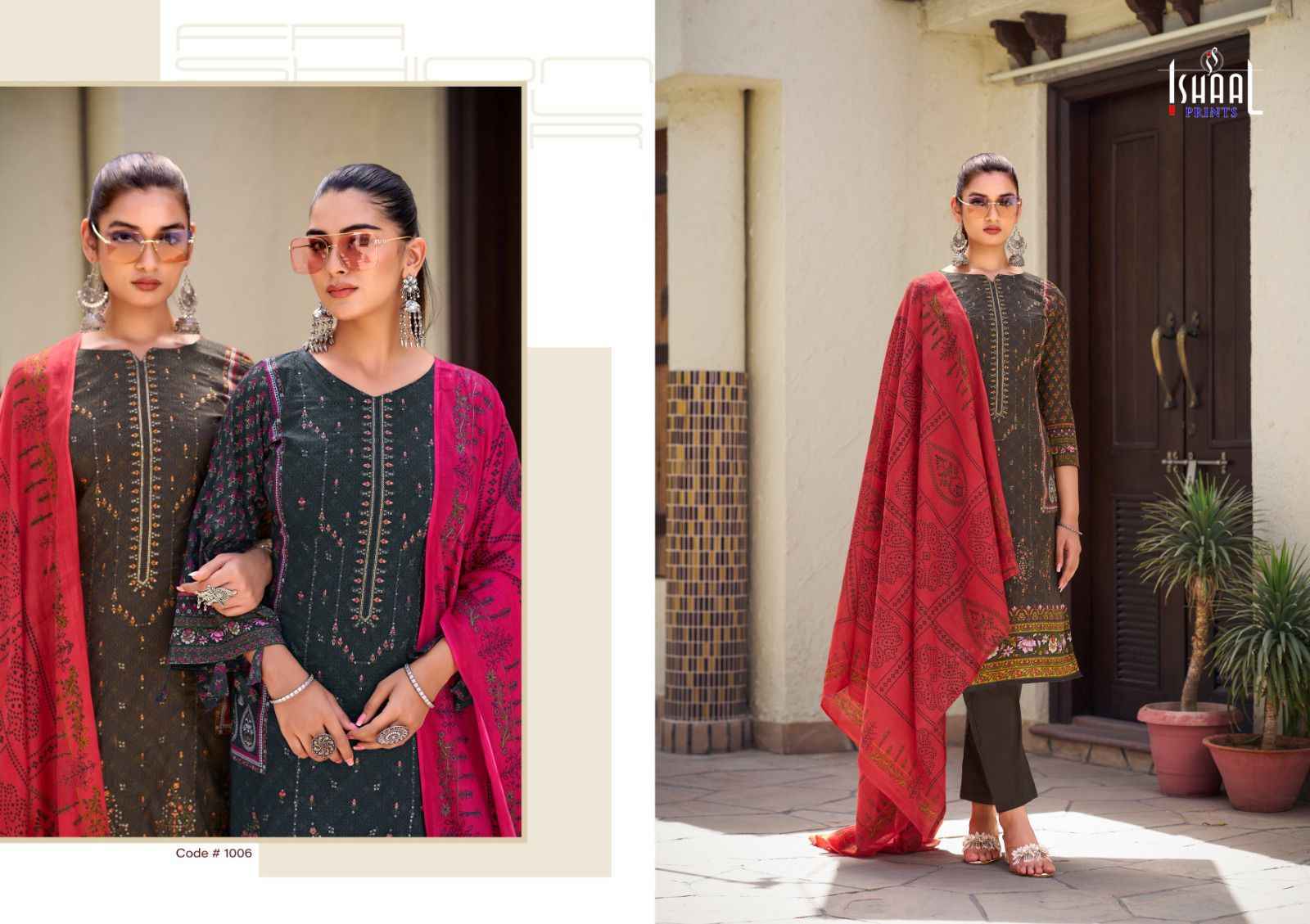 Ishaal Embroidered Vol-9 Lawn Dress Material (10 pcs Catalogue)