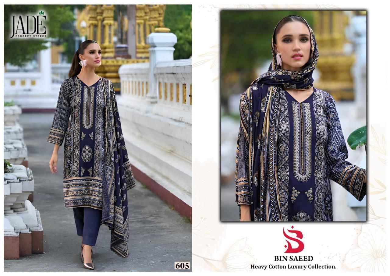 Jade Bin Saeed Heavy Luxury Vol-6 Cotton Dress Material (6 pcs Catalogue)