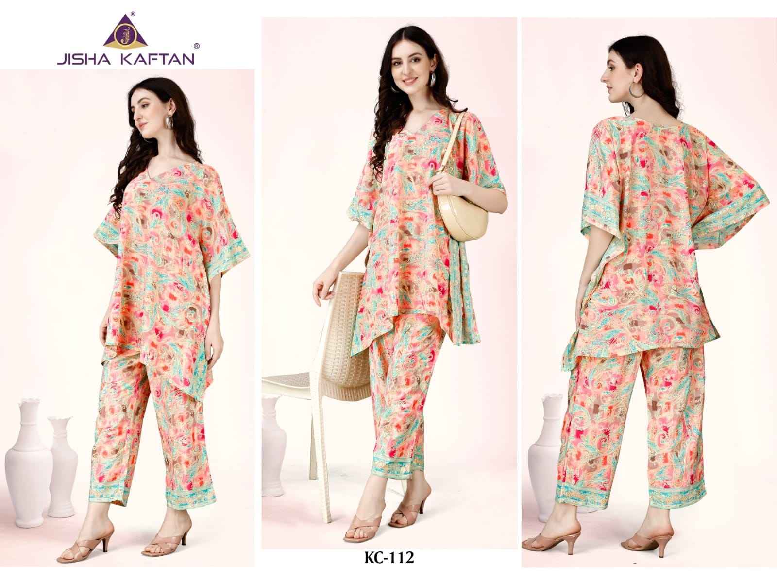 Jisha Kaftan Co Ord Set Vol-2 Fancy Western Collection (08 pcs Cataloge)