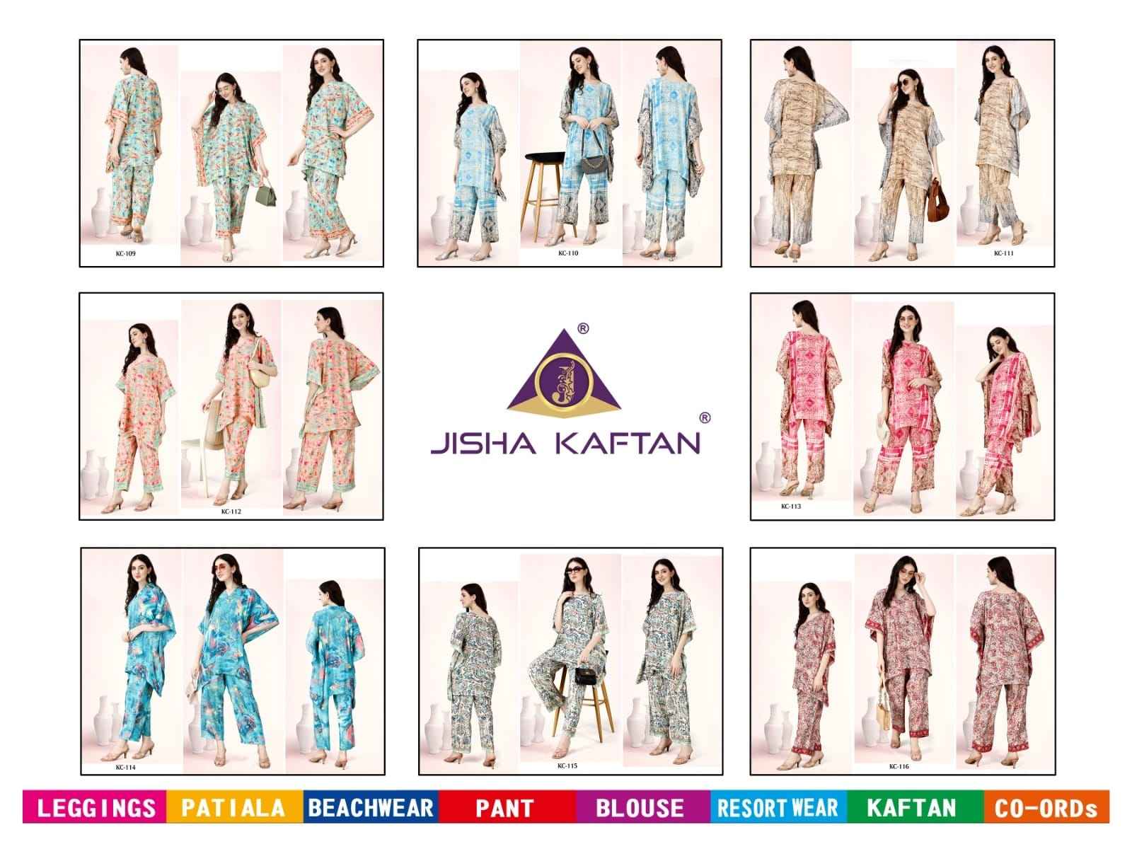 Jisha Kaftan Co Ord Set Vol-2 Fancy Western Collection (08 pcs Cataloge)