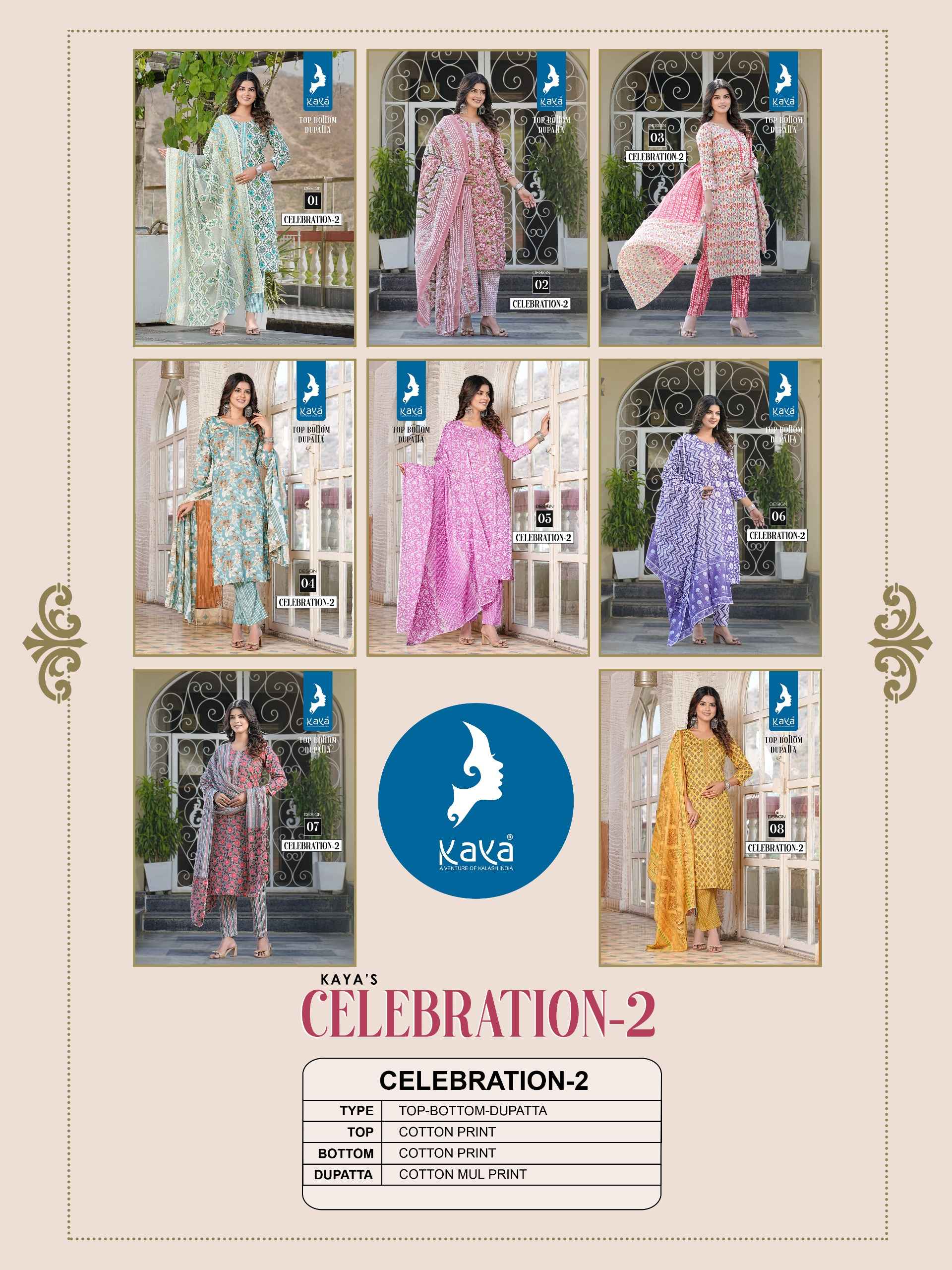 Kaya Celebration Vol-2 Cotton Readymade Suit  (8 pc Cataloge)