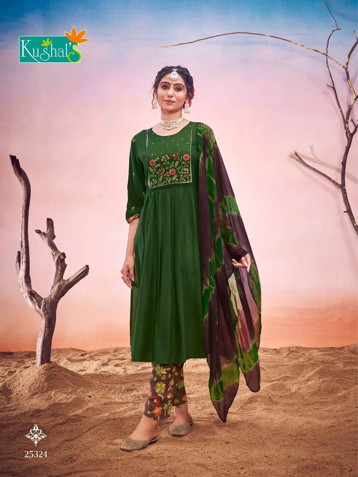 Kushal Shanvi Rayon Nyra Cut Readymade Suit (10 pcs catalog)