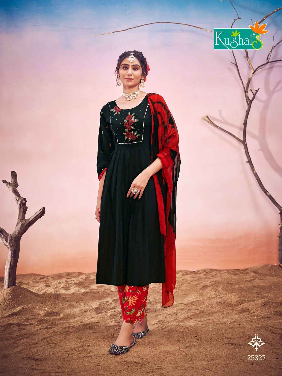 Kushal Shanvi Rayon Nyra Cut Readymade Suit (10 pcs catalog)