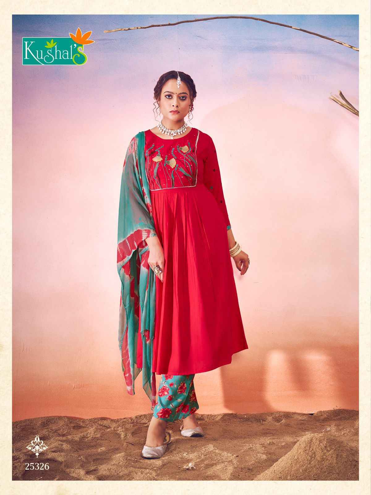 Kushal Shanvi Rayon Nyra Cut Readymade Suit (10 pcs catalog)