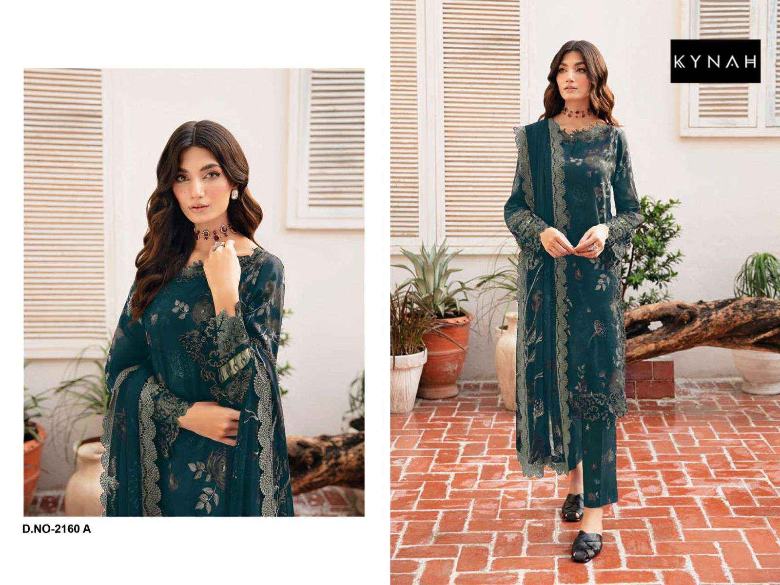 Kynah Luxury Lawn Collection D No 2160 Cotton Dress Material 2 pcs Catalogue
