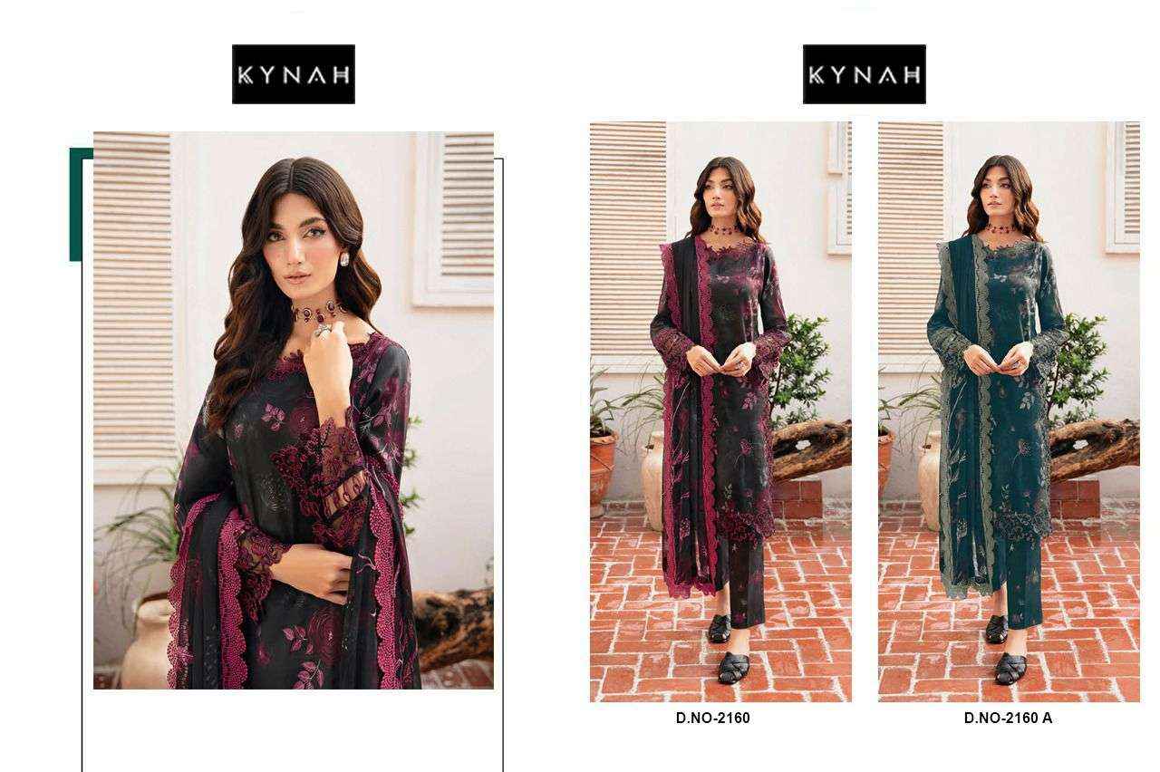 Kynah Luxury Lawn Collection D No 2160 Cotton Dress Material 2 pcs Catalogue