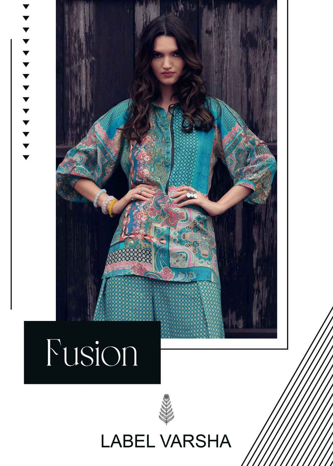 Label Varsha Fusion Muslin Silk Cord Set (4 pcs Catalogue)