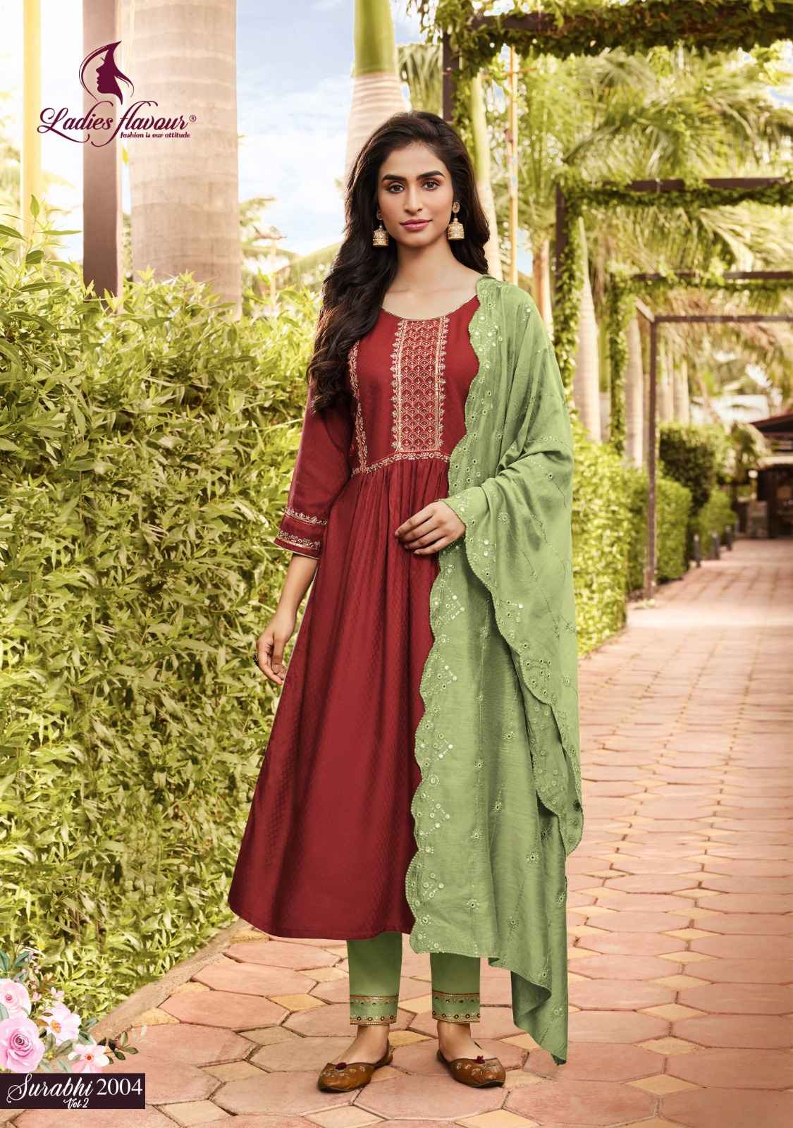 Ladies Flavour Surabhi Vol-2 Rayon Readymade Suit (6 pcs Catalogue)