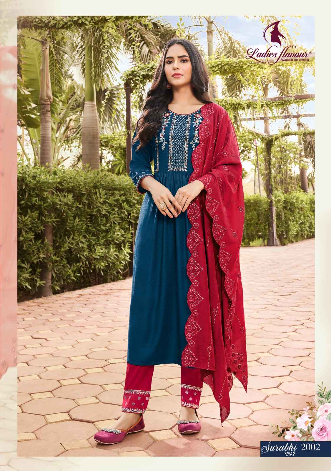 Ladies Flavour Surabhi Vol-2 Rayon Readymade Suit (6 pcs Catalogue)