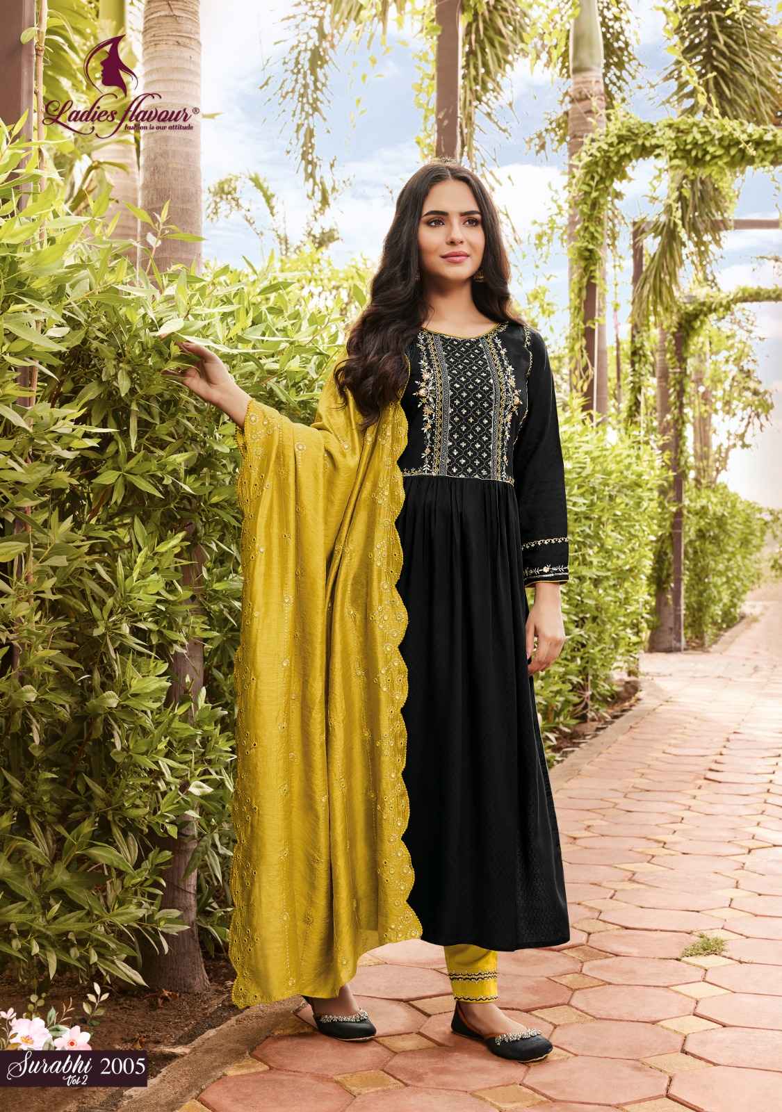 Ladies Flavour Surabhi Vol-2 Rayon Readymade Suit (6 pcs Catalogue)