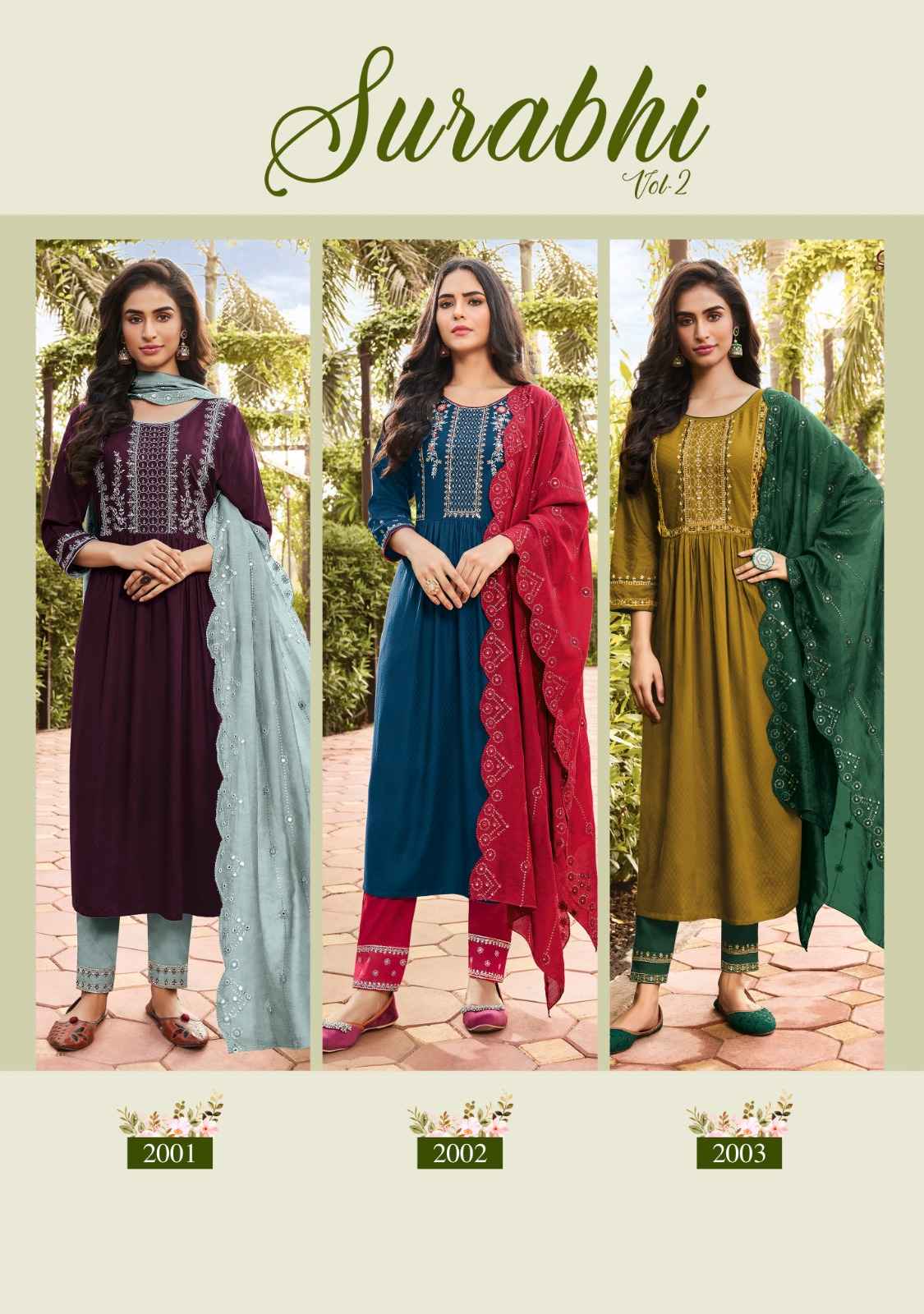 Ladies Flavour Surabhi Vol-2 Rayon Readymade Suit (6 pcs Catalogue)